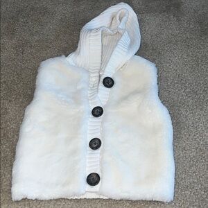 Gymboree Cream Knit Vest with Hood
